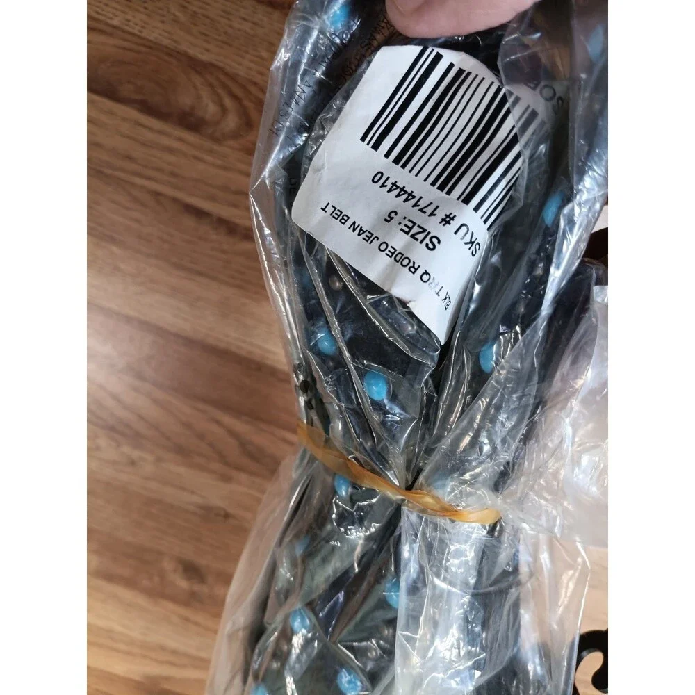 Torrid Black Western Style Belt W/Faux Turquoise Size 5X NWT
